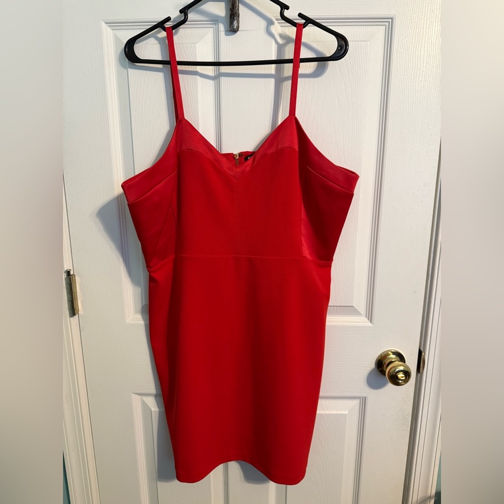 Express Red Satin Trim Dress Size XL
